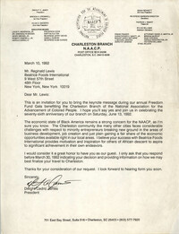 Letter from Dwight C. James to Reginald Lewis, March 10, 1992