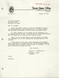 Letter from Joseph T. Stukes to William Saunders, January 22, 1979