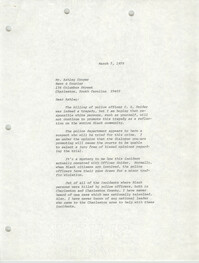 Letter from William Saunders to Ashley Cooper, March 7, 1979