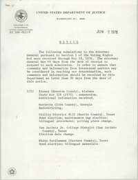 United States Department of Justice Notice, June 7, 1976