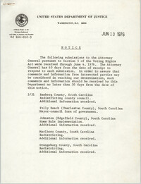 United States Department of Justice Notice, June 13, 1976