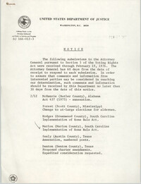United States Department of Justice Notice, February 27, 1976