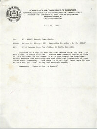 South Carolina Branch of the NAACP Memorandum, July 10, 1991