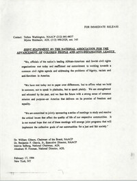 NAACP Press Release, February 17, 1994
