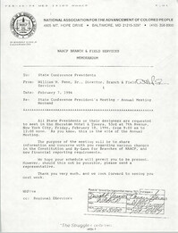 NAACP Memorandum, February 7, 1994
