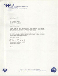 Letter from Christine O. Jackson to Anna D. Kelly, March 20, 1987