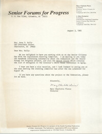 Letter from Mary Charlotte Pierce to Anna D. Kelly, August 3, 1981