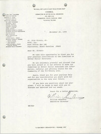 Letter from William Saunders to John Rivers, Sr., November 22, 1978