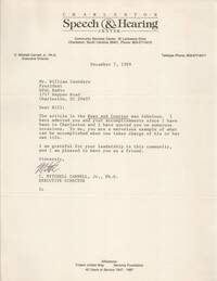 Letter from C. Mitchell Carnell, Jr. to William Saunders, December 7, 1989