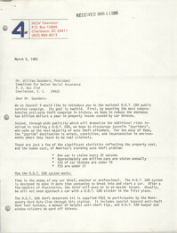 Letter from William E. Lucas and Celia Shaw to William Saunders, March 5, 1980