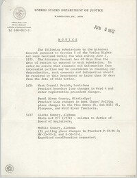 United States Department of Justice Notice, June 6, 1975