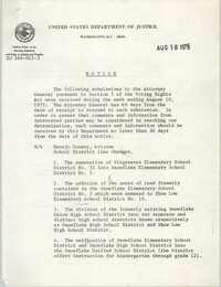United States Department of Justice Notice, August 18, 1975
