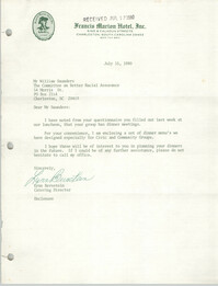 Letter from Lynn Bernstein to William Saunders, July 15, 1980