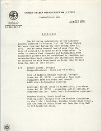 United States Department of Justice Notice, June 23, 1975