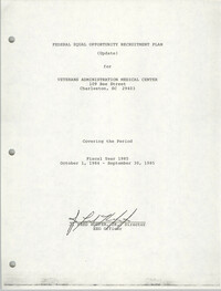 Federal Equal Opportunity Recruitment Plan (Update) for Veterans Administration Medical Center, Fiscal Year 1985
