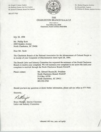 Letter from Bruce Manigo to Phillip Scott, July 28, 1994