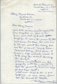 Letter from Naomi Barrett Brockington to Russell Brown