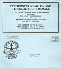 Determining Disability and Personal Injury Damage, Continuing Judicial Education Seminar, July 26, 1985, Russell Brown