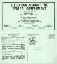 Litigation Against the Federal Government, Video/CLE Seminar Pamphlet, May 3, 1985, Russell Brown