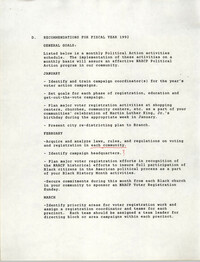 Recommendations for Fiscal Year 1992, Political Action Committee, NAACP
