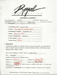 Draft, Performance Agreement, NAACP, Royal Production, Clifton Davis