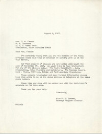 Letter from Marguerite D. Greene to Mrs. J. M. Faddis, August 8, 1967