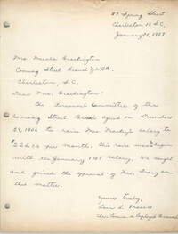 Letter from Lois L. Moses to Maeola Brockington, January 31, 1957
