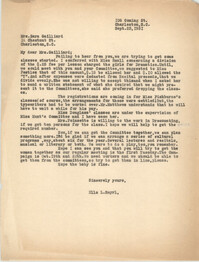 Letter from Ella L. Smyrl to Zara Gailliard, September 23, 1931
