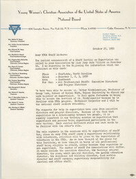 Letter from Florence C. Harris to Y.W.C.A. Staff Members, October 27, 1950