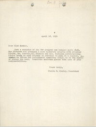 Letter from Stella D. Mosley, April 18, 1950