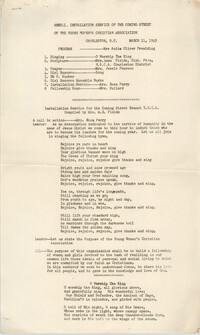 Annual Installation Service of Coming Street Y.W.C.A., March 11, 1945
