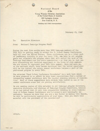National Board of the Y.W.C.A. Memorandum, February 25, 1948