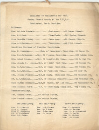 Committee of Management for 1921, Coming Street Y.W.C.A.