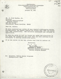 Letter from Lawrence E. Moore to J. Fred Hoefer Jr., December 13, 1985