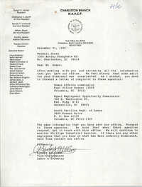 Letter from Rodney Williams to Wendell Green, December 31, 1990