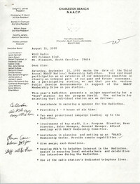 Letter from Hilda D. Gadsden to WDXZ Radio, August 31, 1990