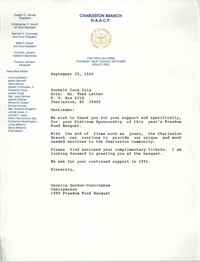 Letter from Cecilia Gordon-Cunningham to Thad Latten, September 25, 1990
