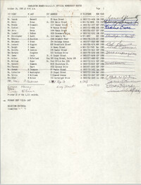 Official Membership Roster, Charleston Branch of the  NAACP