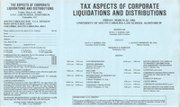 Tax Aspects of Corporate Liquidations and Distributions, Continuing Legal Education Pamphlet, March 22, 1985