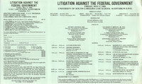Litigation Against the Federal Government, Video/CLE Seminar Pamphlet, May 3, 1985