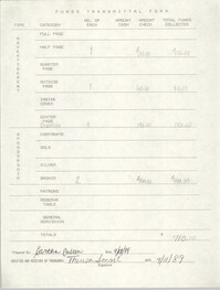 Funds Transmittal Form, E. Culton and Theresa Smart, September 11, 1989