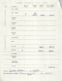 Funds Transmittal Form, E. Culton and Theresa Smart, October 1989