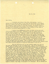Letter from Sidney Jennings Legendre, May 22, 1943