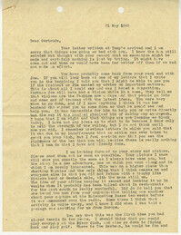 Letter from Sidney Jennings Legendre, May 21, 1945