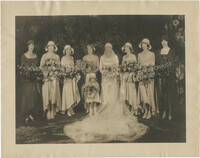 Portrait photograph of Gertrude Legendre and her bridal attendants