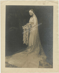 Bridal portrait photograph of Gertrude Legendre
