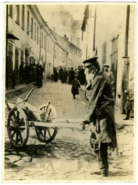 Jewish Peddler Doing Business in Vilnius, Lithuania