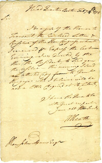 Letter from William Heath to John Adams