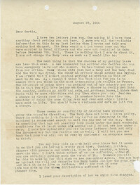 Letter from Sidney Jennings Legendre, August 27, 1944