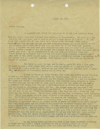 Letter from Sidney Jennings Legendre, August 29, 1945